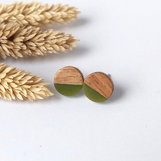 Small Wood Studs  - Olive