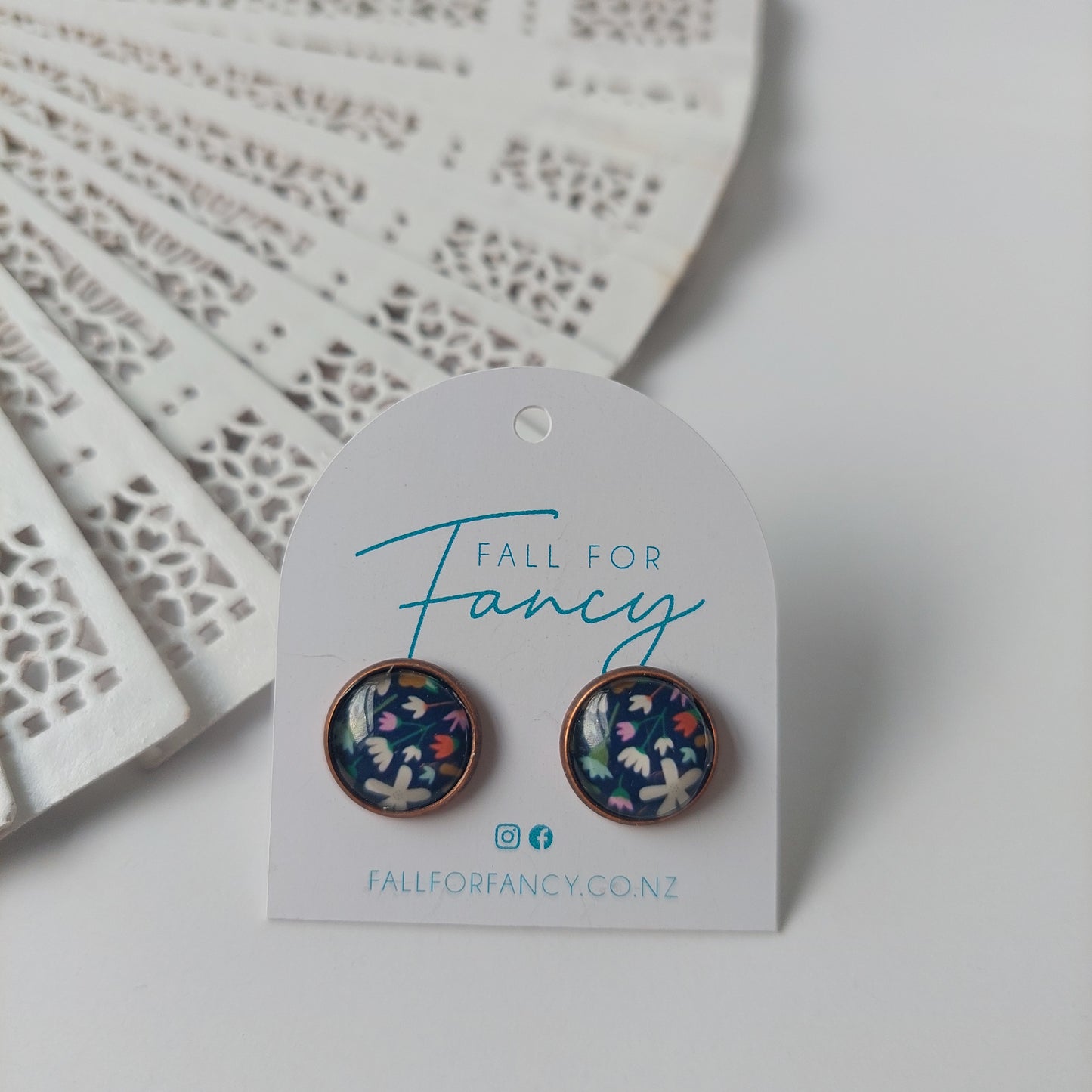 Glass Dome Studs Earrings - 12mm