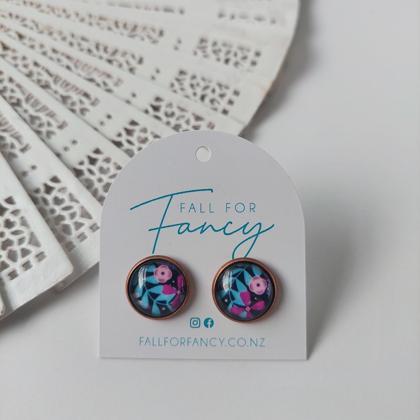 Glass Dome Studs Earrings - 12mm