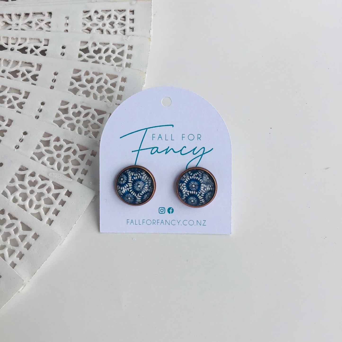 Glass Dome Studs Earrings - 12mm