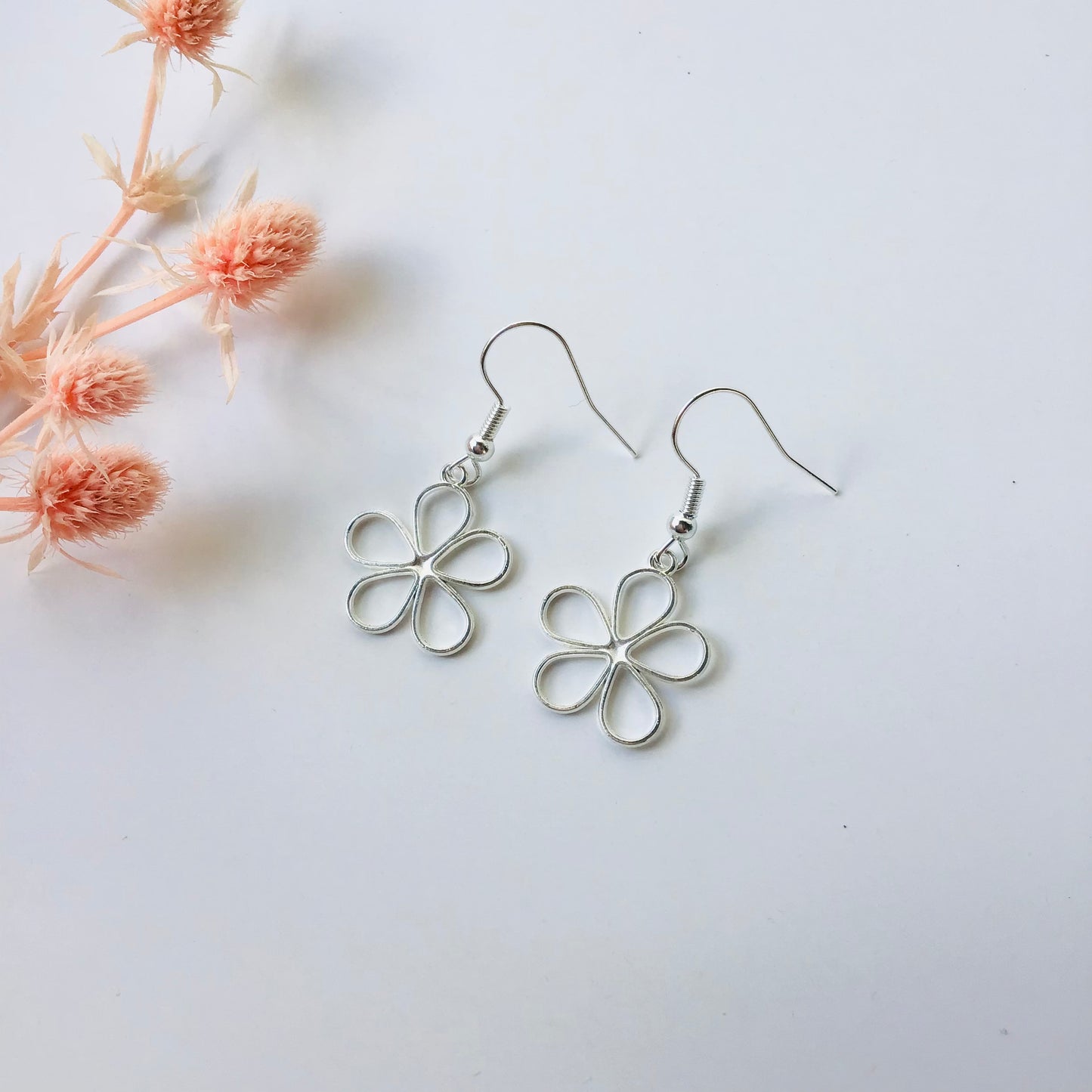 Silver Flower Earrings