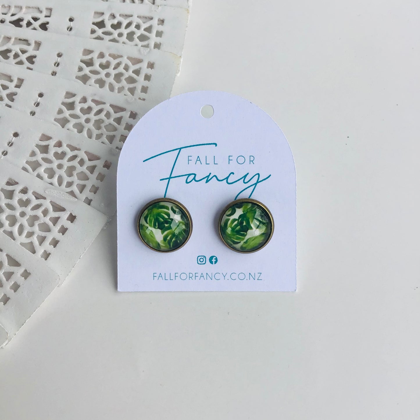 Glass Dome Studs Earrings - 12mm