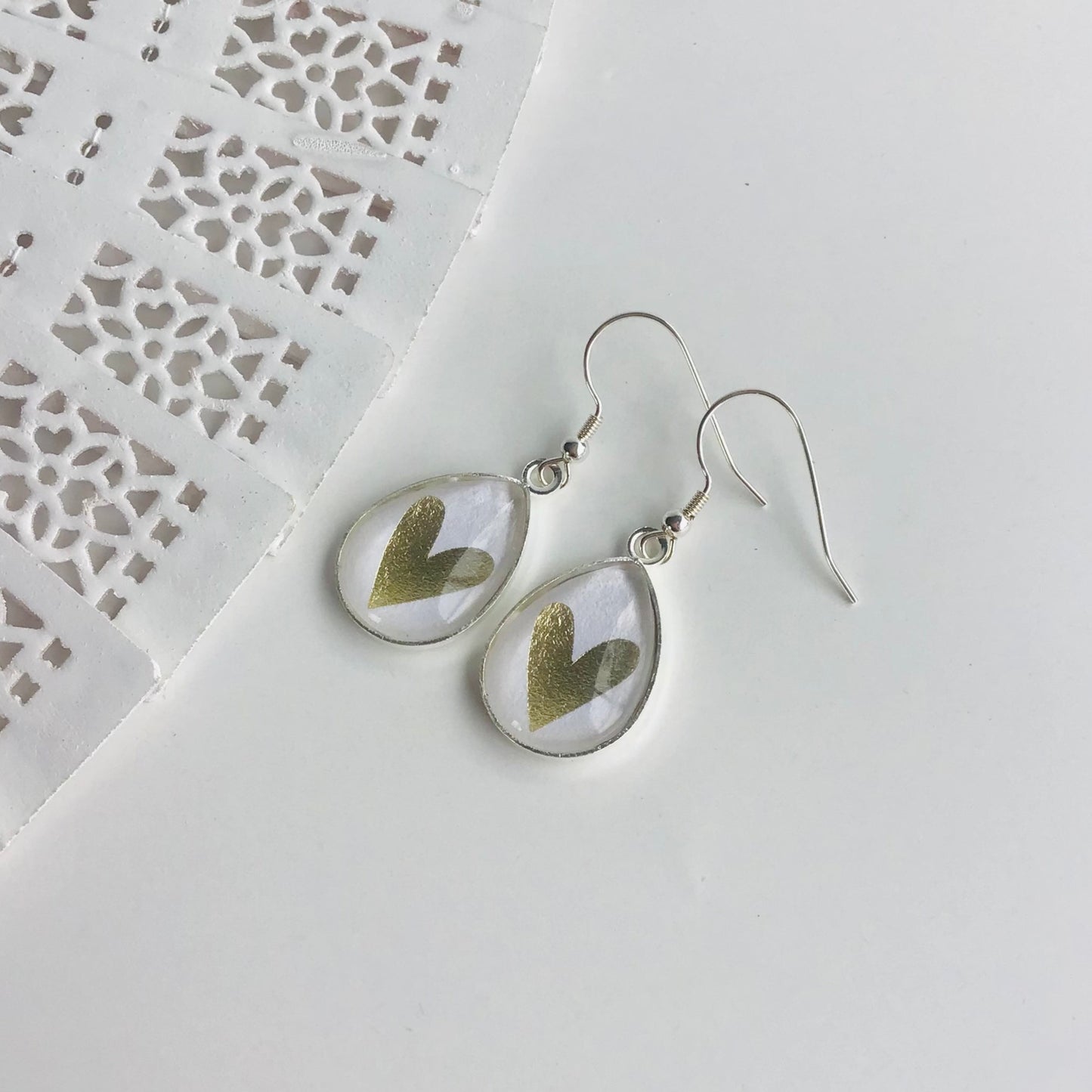 Glass Dome Earrings - Sterling Silver Hooks