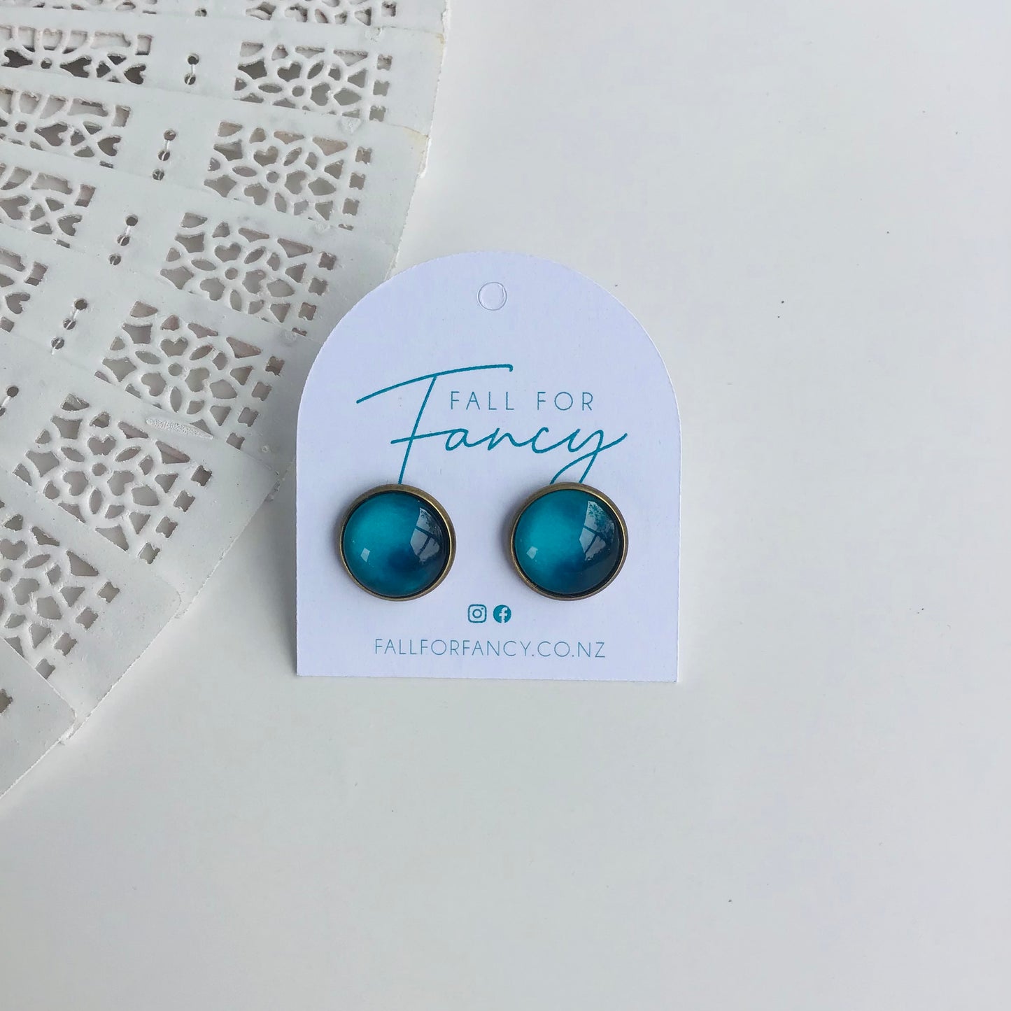 Glass Dome Studs Earrings - 12mm